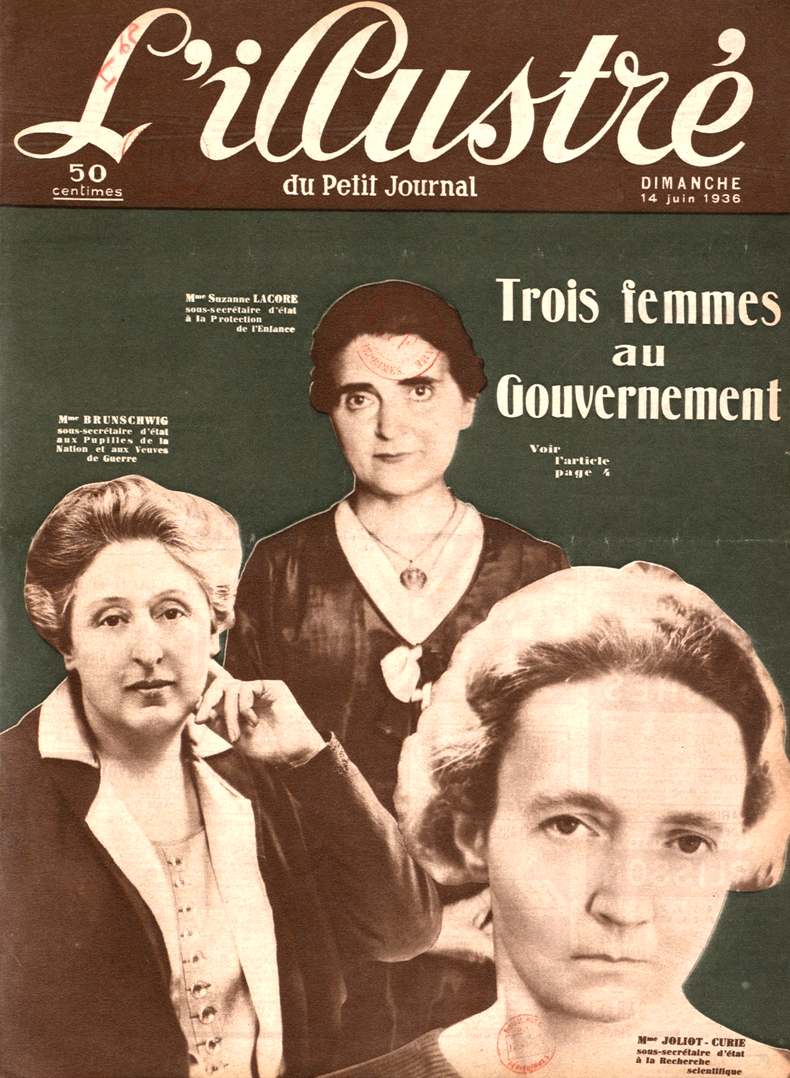 « Trois femmes au gouvernement », L'illustré du Petit Journal, 14 juin 1936