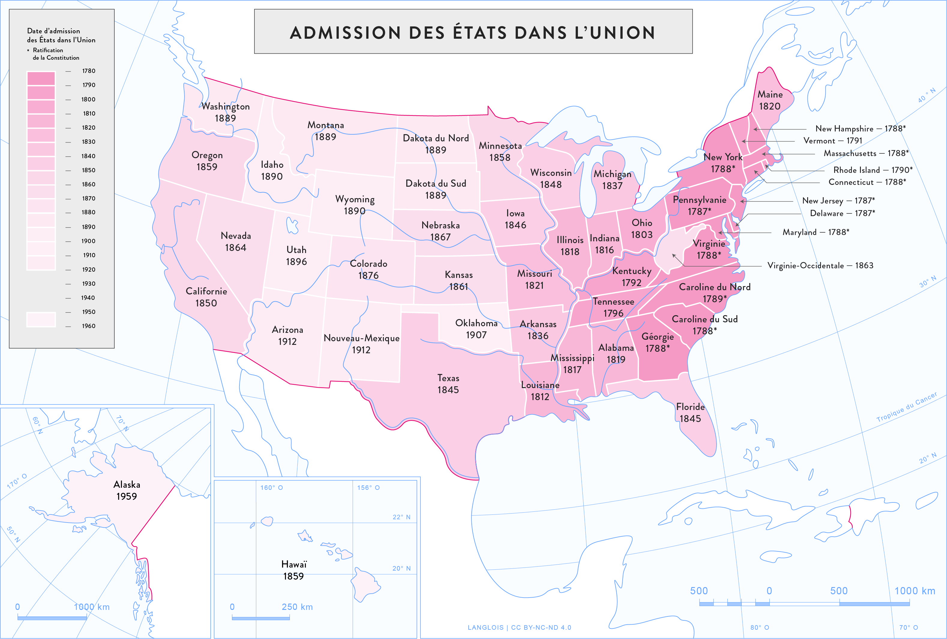 États-Unis : admission des États dans l'Union États-Unis : admission des États dans l'Union