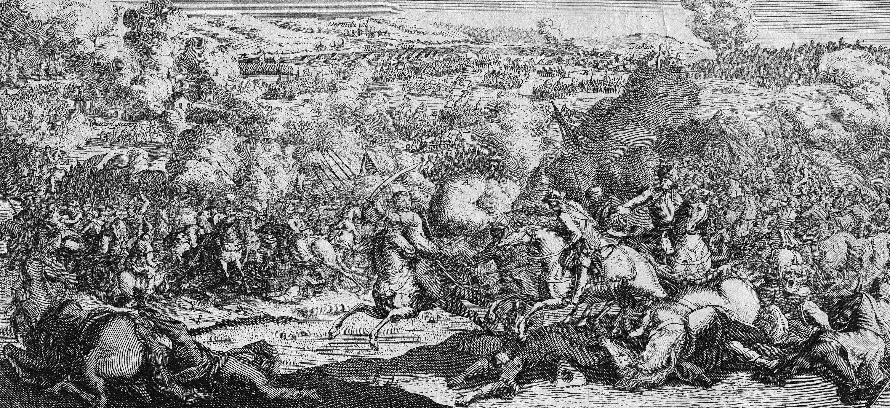 Représentation de la très grande et sanglante bataille rangée, qui se donna le 25 août 1758 auprès de Zorndorf, non loin de Custrin...